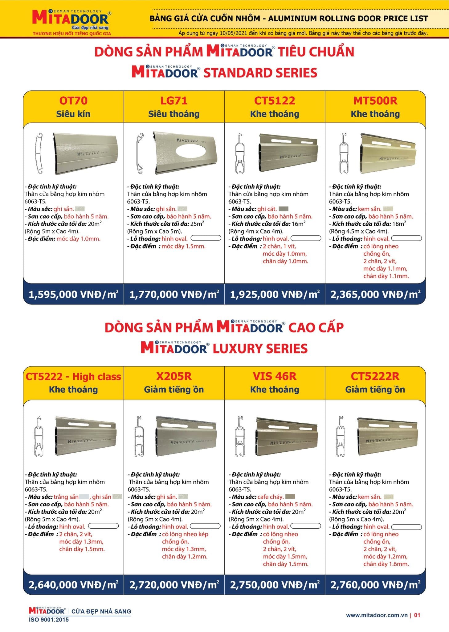 Bảng giá cửa cuốn đức 2021 8 bảng giá cửa cuốn Mitadoor 02