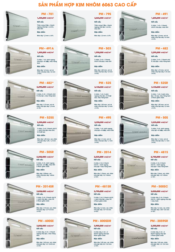 BẢNG GIÁ CỬA CUỐN ĐỨC 2021 - VIỆT MINH LONG 5 bảng báo giá cửa cuốn đức titadoor- việt minh long -01