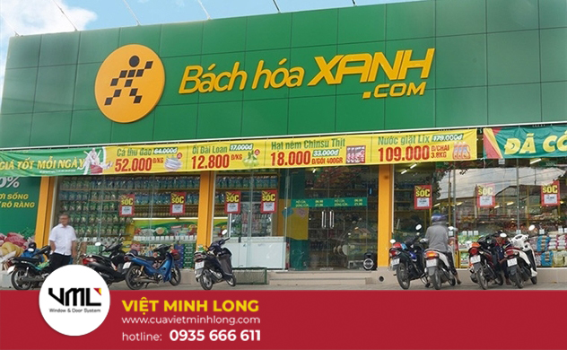 Dự án : Cửa cuốn - Cửa kính cường lực + Mặt kính 20+ cửa hàng Bách Hoá Xanh 2