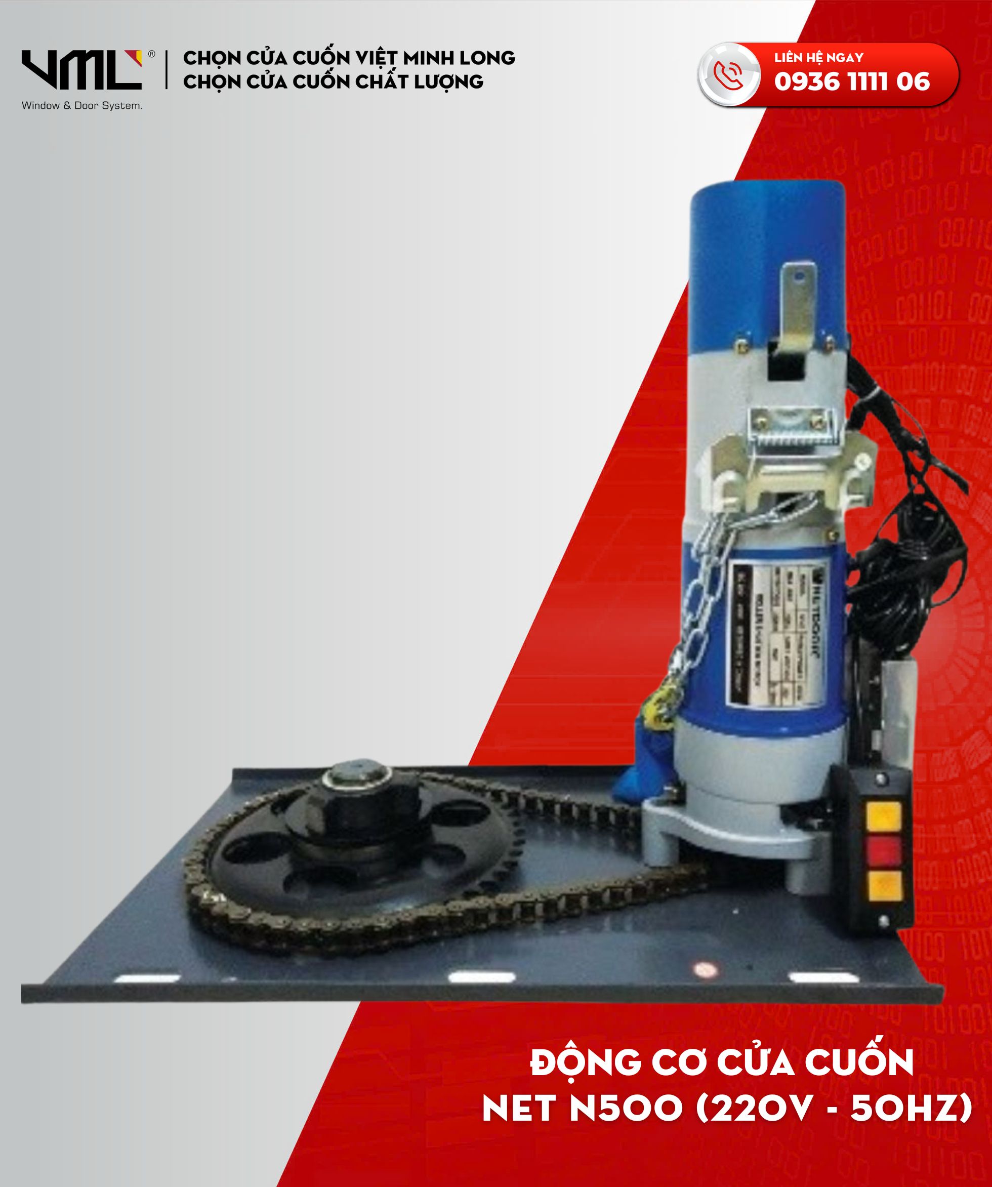MOTOR CỬA CUỐN NET N500 3 Motor cửa cuốn Net N500