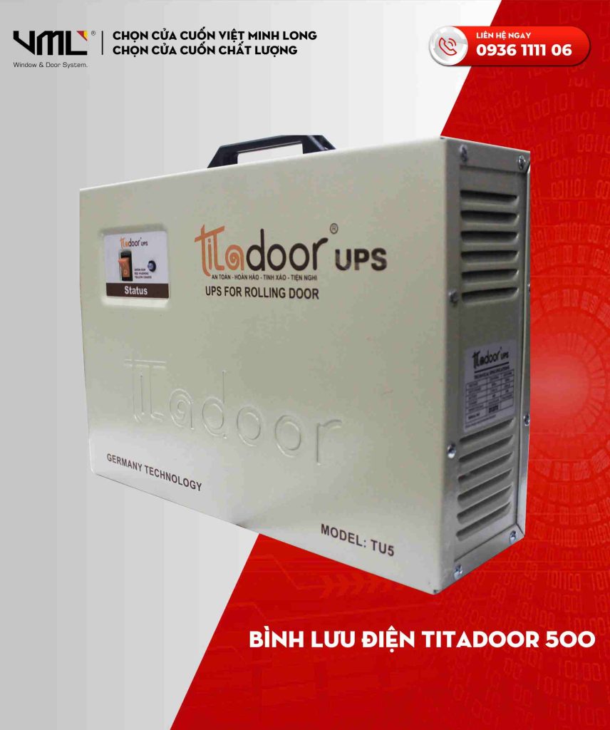 Bình lưu điện Titadoor cửa cuốn