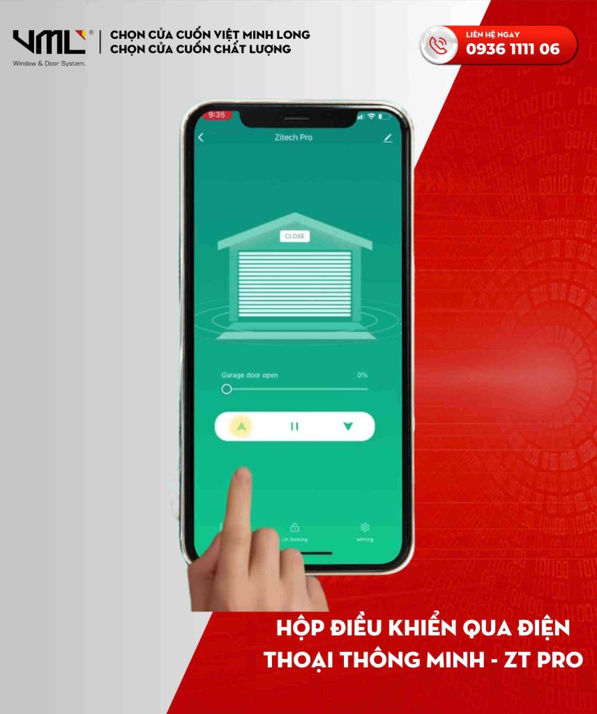 Điều khiển cửa cuốn từ xa bằng điện thoại ZT Pro